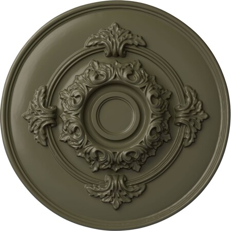 Ekena Millwork Monique Ceiling Medallion (Fits Canopies up to 3 3/4"), Hand-Painted Painted Turtle, 13 3/4"OD x 1"P CM13MOPTF